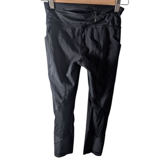 LULULEMON ATHLETICA Pace Rival Crop "Full-On Luxtreme 22' In Black Size 2 - Picture 7 of 8